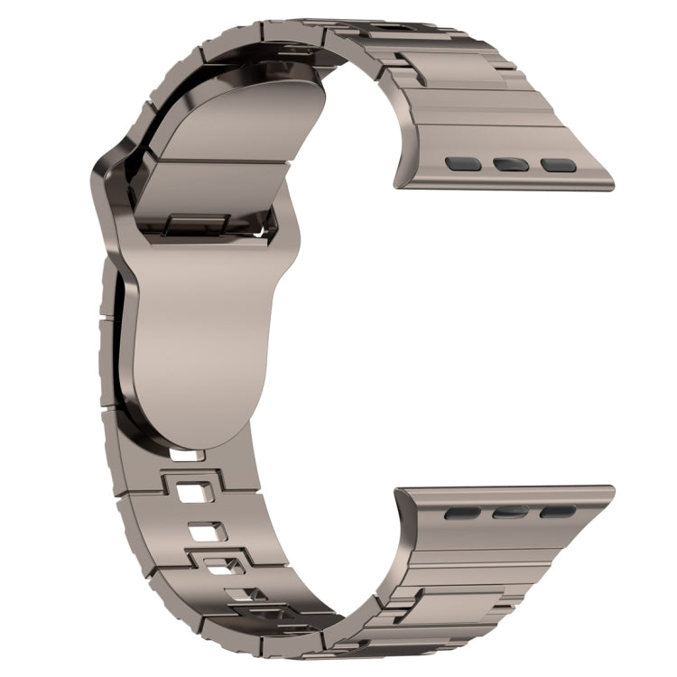 For Apple Watch SE 2023 44mm Square Buckle Armor Style Silicone Watch Band(Plating Titanium Silver) - free shipping - PMC TechLife - Order now!