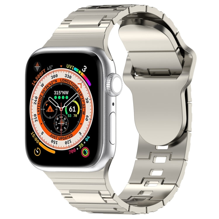 For Apple Watch 9 45mm Square Buckle Armor Style Silicone Watch Band(Plating Silver) - Watch Bands by PMC TechLife | Online Shopping South Africa | PMC TechLife