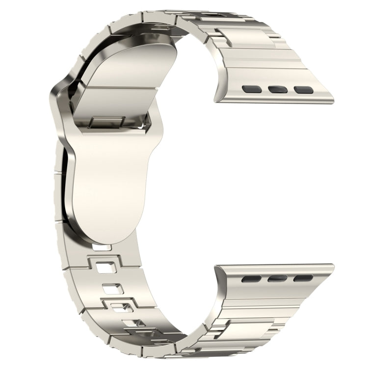 For Apple Watch 9 41mm Square Buckle Armor Style Silicone Watch Band(Plating Silver) - Watch Bands by PMC TechLife | Online Shopping South Africa | PMC TechLife