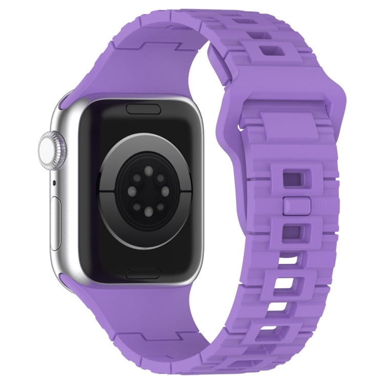 For Apple Watch 9 41mm Square Buckle Armor Style Silicone Watch Band(Purple) - free shipping - PMC TechLife - Order now!