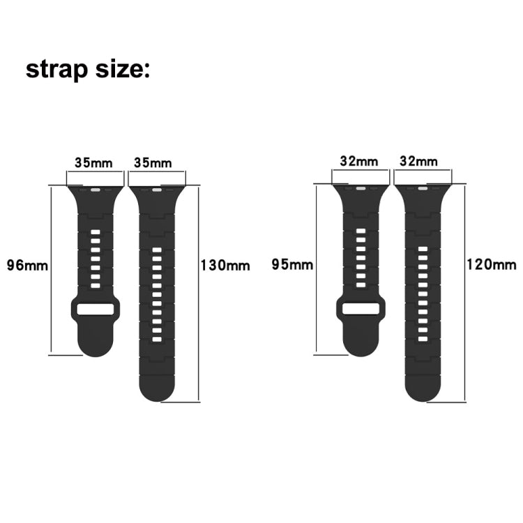 For Apple Watch 9 45mm Square Buckle Armor Style Silicone Watch Band(Red) - Watch Bands by PMC TechLife | Online Shopping South Africa | PMC TechLife