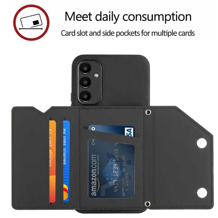 For Samsung Galaxy A24 4G Skin Feel PU + TPU + PC Card Slots Phone Case(Black) - Galaxy Phone Cases by PMC TechLife | Online Shopping South Africa | PMC TechLife | Buy Now Pay Later Mobicred