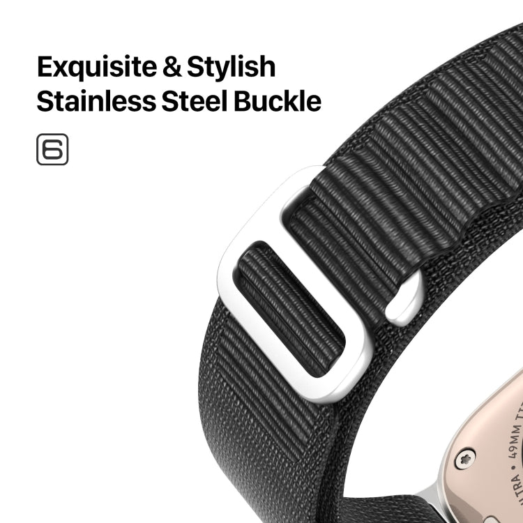For Apple Watch Series 8 45mm  DUX DUCIS GS Series Nylon Loop Watch Band(Black) - Watch Bands by DUX DUCIS | Online Shopping South Africa | PMC TechLife | Buy Now Pay Later Mobicred