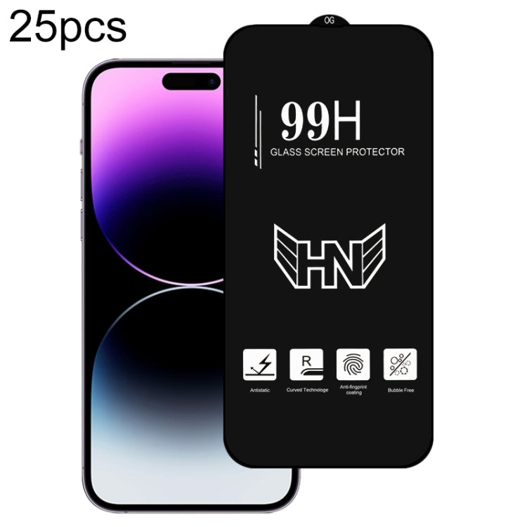For iPhone 15 Pro 25pcs High Aluminum Large Arc Full Screen Tempered Glass Film - iPhone 15 Pro Tempered Glass by PMC TechLife | Online Shopping South Africa | PMC TechLife | Buy Now Pay Later Mobicred