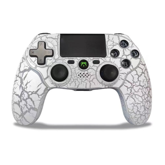 Crack Pattern RGB Light Wireless Game Controller for PS4 / PC / Android / iOS(White) - Gamepads by PMC Jewellery | Online Shopping South Africa | PMC Jewellery