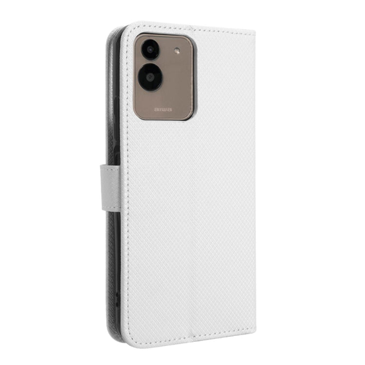 For Aiwa Phone B-2 JA3-SMP0602 Diamond Texture Leather Phone Case(White) - free shipping - PMC TechLife - Order now!