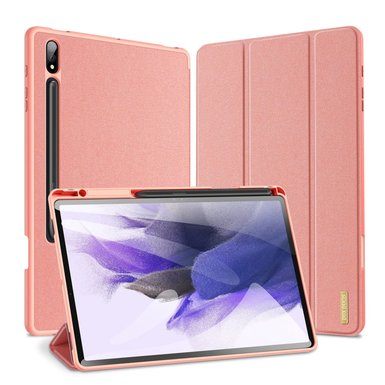 For Samsung Galaxy Tab S9+ DUX DUCIS Domo Series Cloth Texture Magnetic Leather Tablet Case(Pink) - free shipping - PMC TechLife - Order now!
