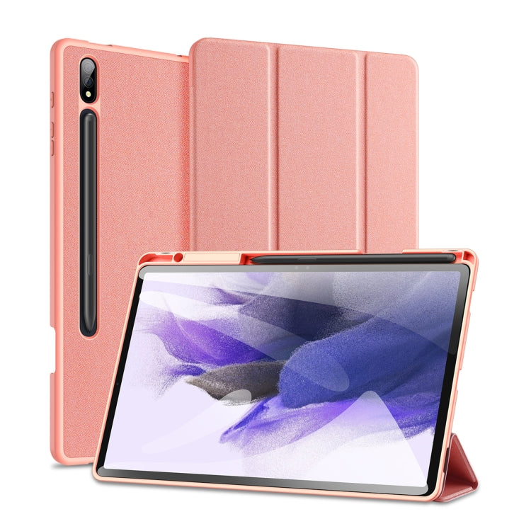 For Samsung Galaxy Tab S9+ DUX DUCIS Domo Series Cloth Texture Magnetic Leather Tablet Case(Pink) - free shipping - PMC TechLife - Order now!