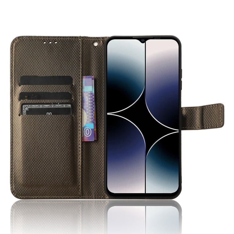 For Ulefone Note 16 Pro Diamond Texture Leather Phone Case(Brown) - Ulefone Cases by PMC Jewellery | Online Shopping South Africa | PMC Jewellery