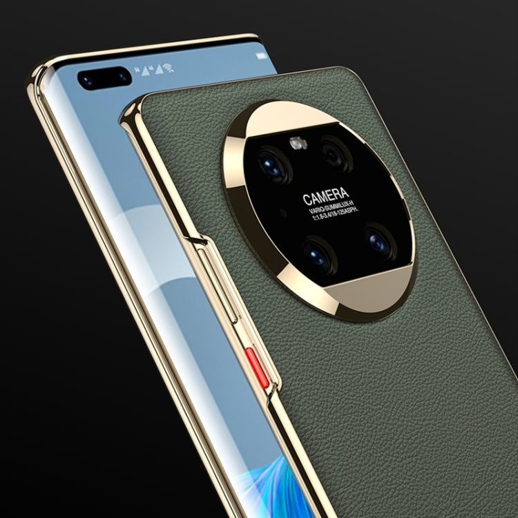 For Huawei Mate 40 GKK Electroplating Leather Surface Phone Case(Carbon Fiber) - Huawei Cases by GKK | Online Shopping South Africa | PMC TechLife