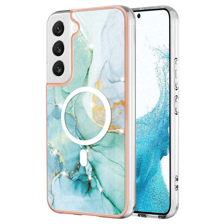 For Samsung Galaxy S22 5G Marble Pattern Dual-side IMD Magsafe TPU Phone Case(Green 003) - Galaxy S22 5G Cases by PMC TechLife | Online Shopping South Africa | PMC TechLife
