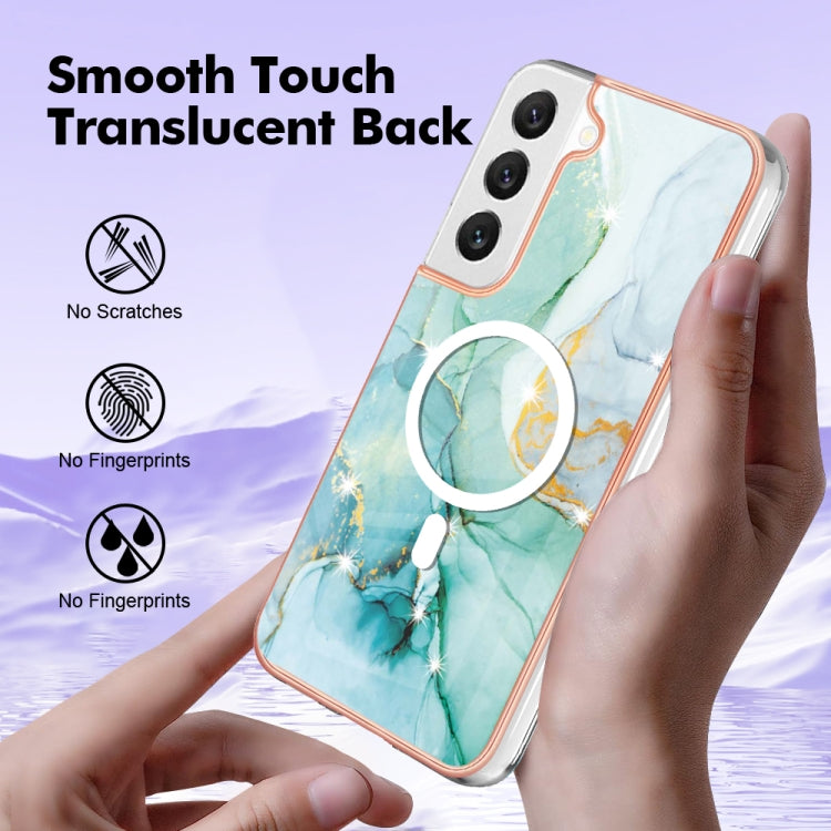 For Samsung Galaxy S22 5G Marble Pattern Dual-side IMD Magsafe TPU Phone Case(Green 003) - Galaxy S22 5G Cases by PMC TechLife | Online Shopping South Africa | PMC TechLife