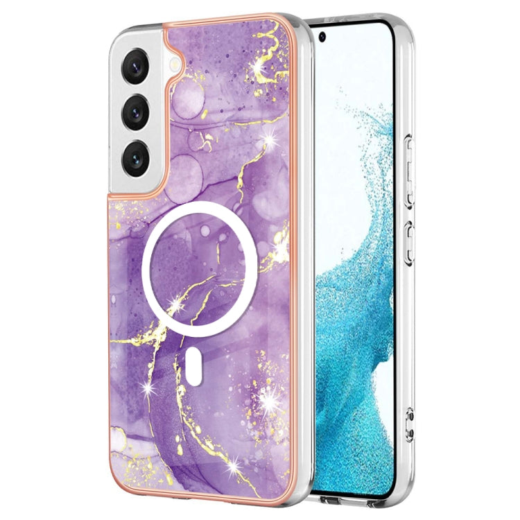 For Samsung Galaxy S23+ 5G Marble Pattern Dual-side IMD Magsafe TPU Phone Case(Purple 002) - Galaxy S23+ 5G Cases by PMC TechLife | Online Shopping South Africa | PMC TechLife