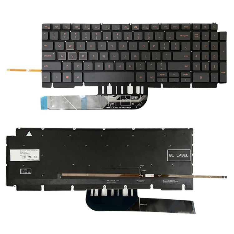 For Dell Inspiron G15 5510 5511 5515 5520 US Version Orange Backlight Laptop Keyboard(Black) - Dell Spare Parts by PMC TechLife | Online Shopping South Africa | PMC TechLife | Buy Now Pay Later Mobicred