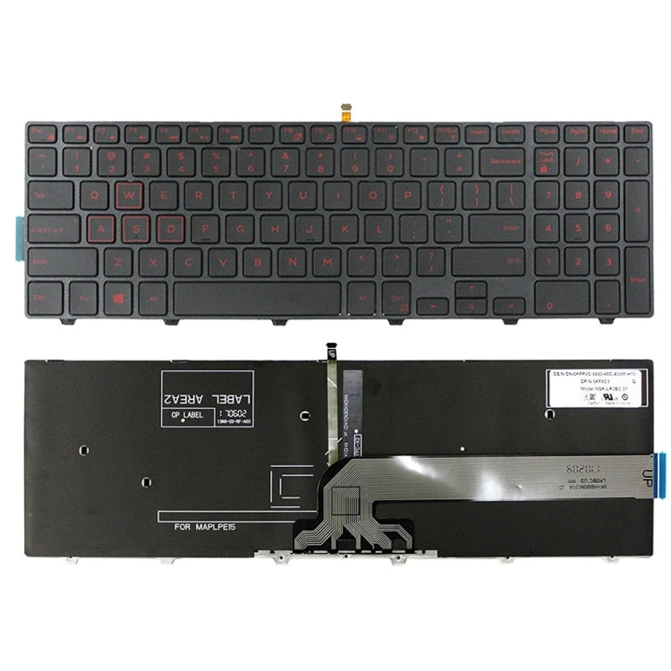 Backlight Laptop Keyboard For Dell 15-9550 / 15-3000 / 15-5542(Red Word) - Dell Spare Parts by PMC TechLife | Online Shopping South Africa | PMC TechLife | Buy Now Pay Later Mobicred