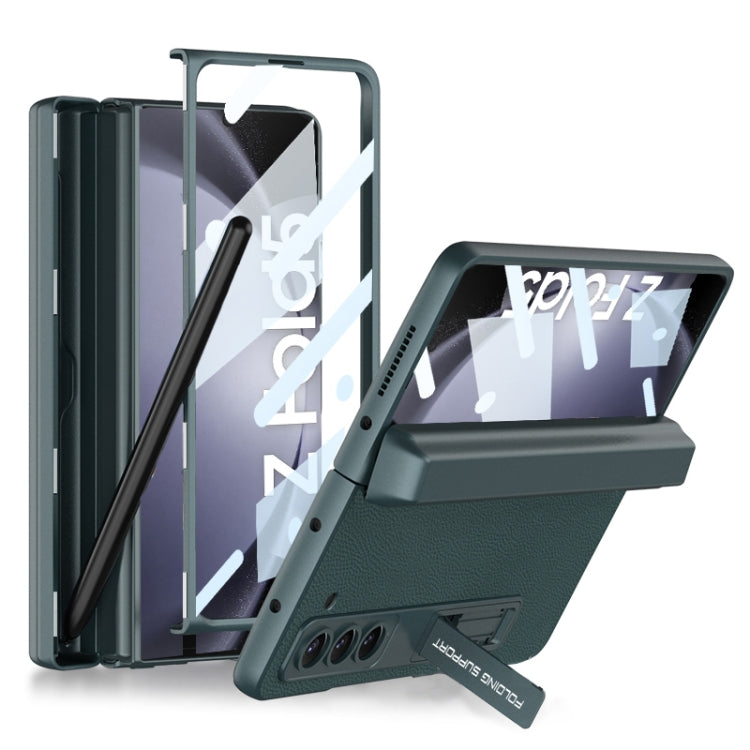 For Samsung Galaxy Z Fold5 GKK Integrated Magnetic Flip Plain Leather Phone Case with Pen Box(Green) - free shipping - PMC TechLife - Order now!