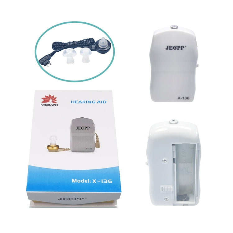 KAIXINWEI X136 DC1.5V In-ear Hearing Aid Sound Amplifier(Light Grey) - Hearing Aids by PMC TechLife | Online Shopping South Africa | PMC TechLife