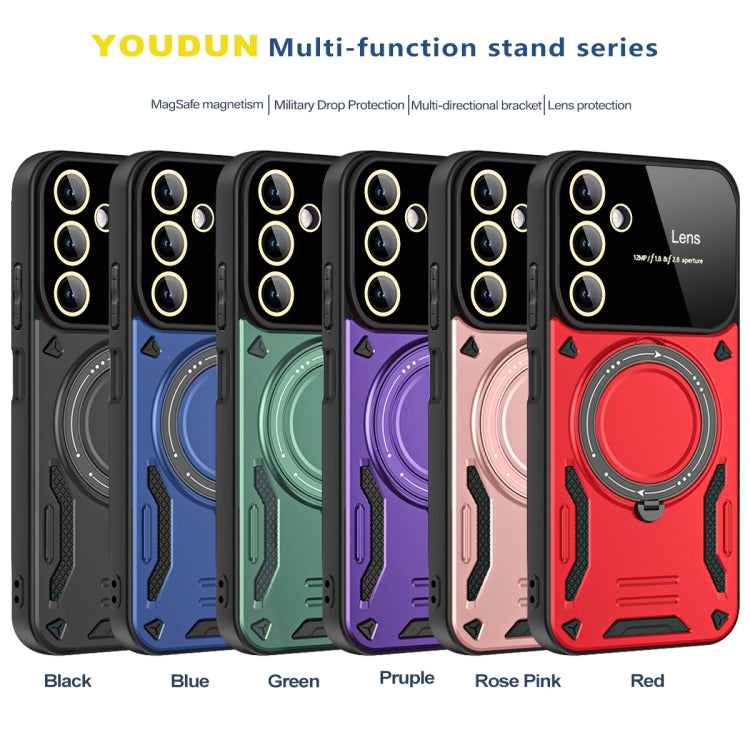 For Samsung Galaxy A14 5G Large Window MagSafe Holder Phone Case(Black) - Galaxy Phone Cases by PMC TechLife | Online Shopping South Africa | PMC TechLife | Buy Now Pay Later Mobicred