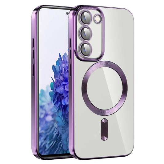 For Samsung Galaxy S20 FE CD Texture Plating TPU MagSafe Phone Case with Lens Film(Dark Purple) - Galaxy S20 FE Cases by PMC Jewellery | Online Shopping South Africa | PMC Jewellery