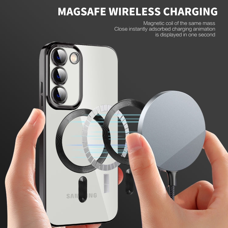For Samsung Galaxy S20 Ultra CD Texture Plating TPU MagSafe Phone Case with Lens Film(Brown) - Galaxy Phone Cases by PMC TechLife | Online Shopping South Africa | PMC TechLife | Buy Now Pay Later Mobicred
