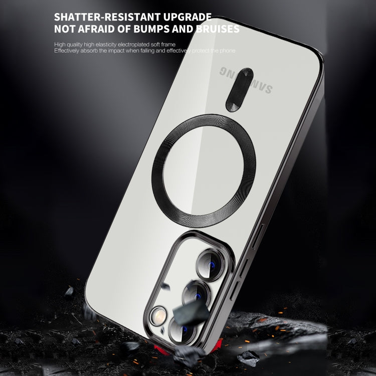 For Samsung Galaxy Note20 Ultra CD Texture Plating TPU MagSafe Phone Case with Lens Film(Black) - Galaxy Note20 Ultra Cases by PMC TechLife | Online Shopping South Africa | PMC TechLife