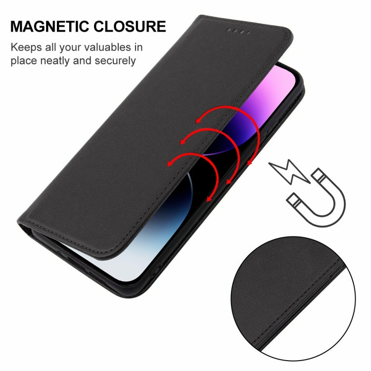 For iPhone 15 Pro Magnetic Closure Leather Phone Case(Black) - iPhone 15 Pro Cases by PMC TechLife | Online Shopping South Africa | PMC TechLife | Buy Now Pay Later Mobicred