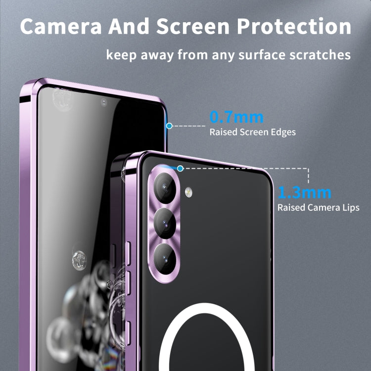 For Samsung Galaxy S23 FE 5G MagSafe Magnetic Frosted Metal Phone Case(Purple) - Galaxy S23 FE 5G Cases by PMC Jewellery | Online Shopping South Africa | PMC Jewellery