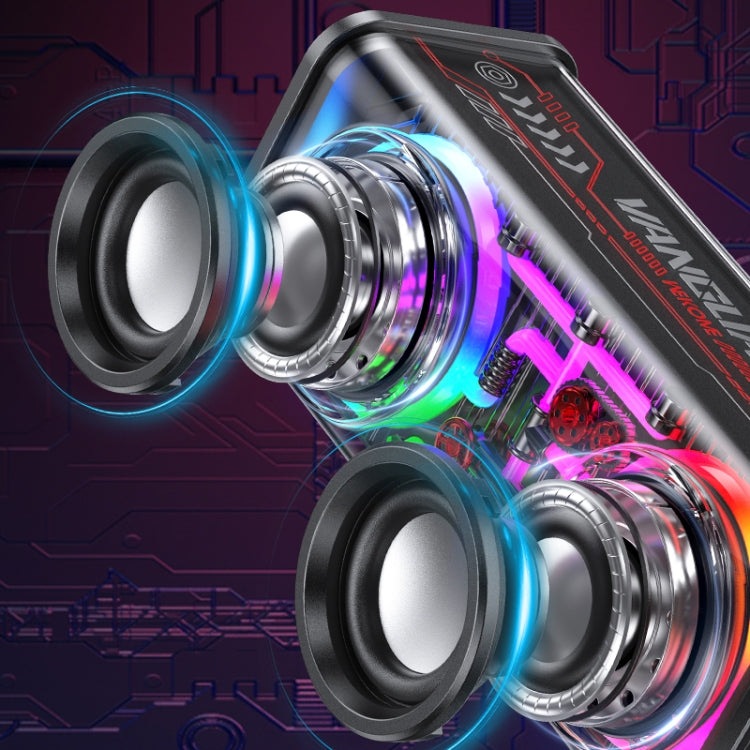 WK D45 10W Dual Speaker Transparent Mecha Bluetooth Speaker(Black) - free shipping - PMC TechLife - Order now!