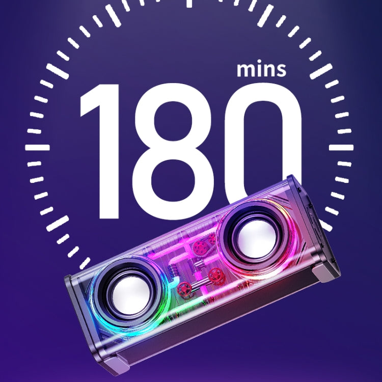 WK D45 10W Dual Speaker Transparent Mecha Bluetooth Speaker(Black) - free shipping - PMC TechLife - Order now!