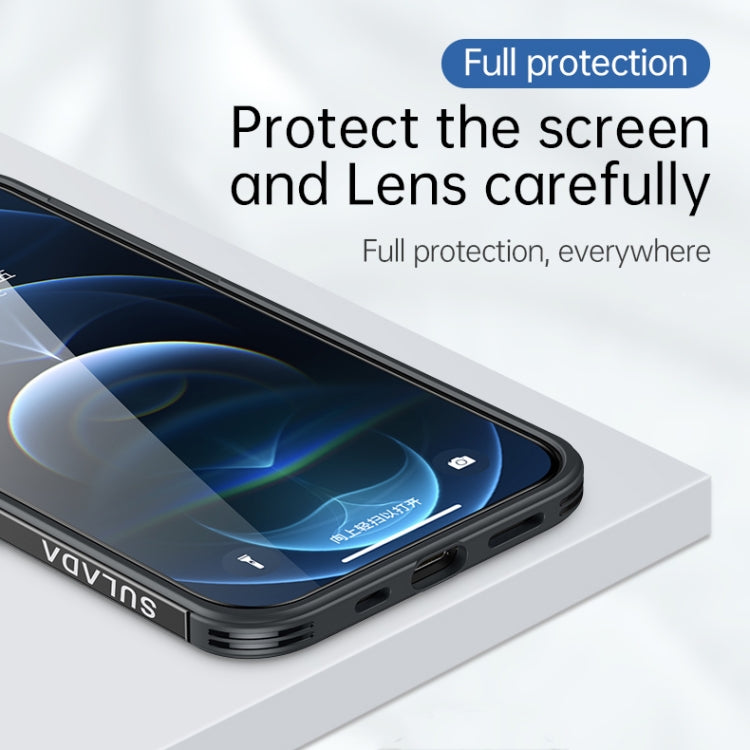 For iPhone 13 Pro SULADA Luxury 3D Carbon Fiber Textured Metal + TPU Frame Phone Case(Sea Blue) - iPhone 13 Pro Cases by SULADA | Online Shopping South Africa | PMC TechLife