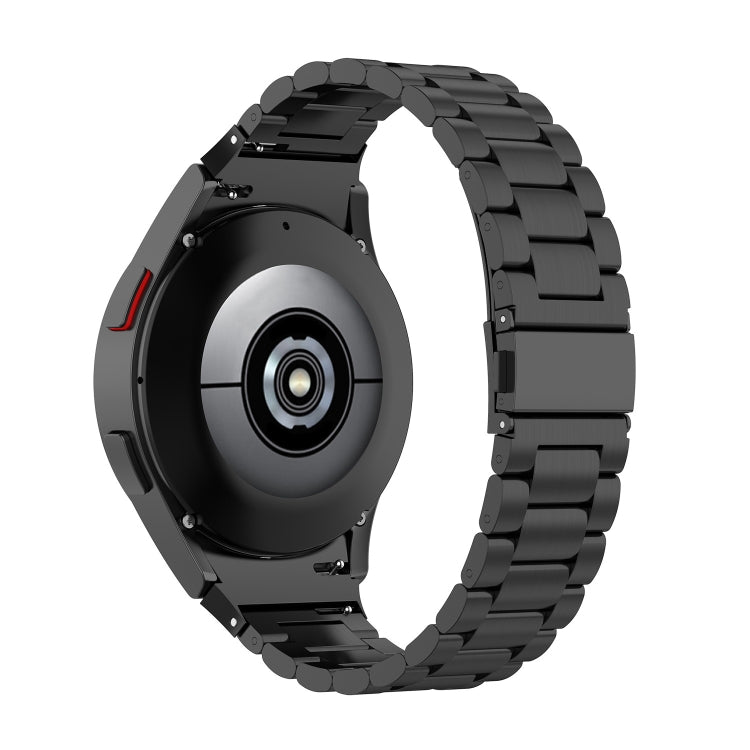 For Samsung Galaxy Watch 6 / 6 Classic Three Bead Stainless Steel Watch Band(Black) - free shipping - PMC TechLife - Order now!