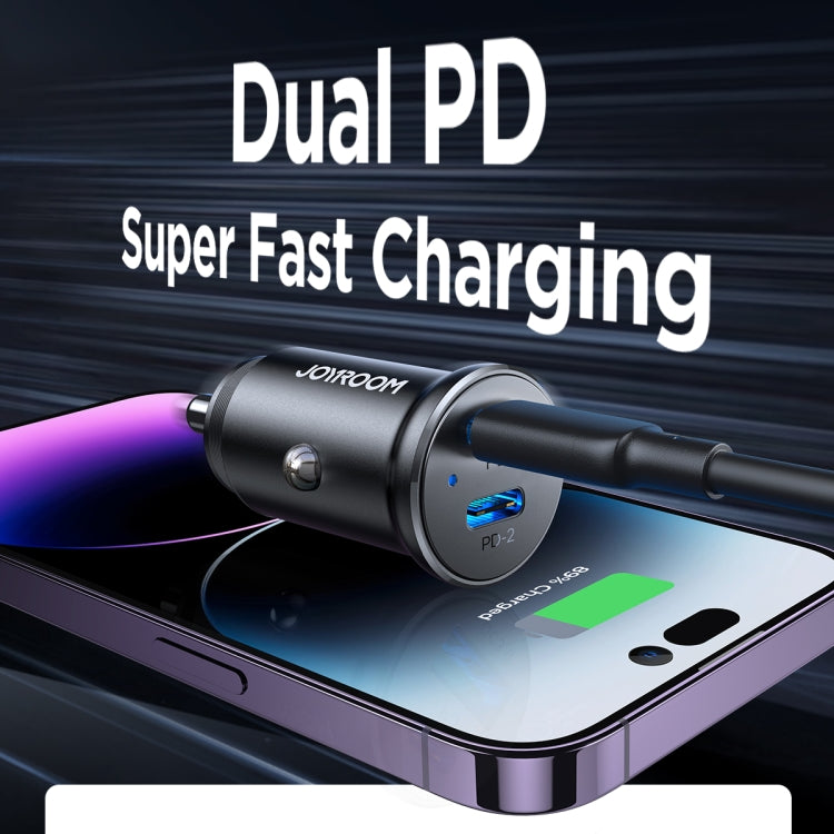 JOYROOM JR-CCN06 30W Dual PD Type-C Mini Metal Car Charger(Black) - free shipping - PMC TechLife - Order now!