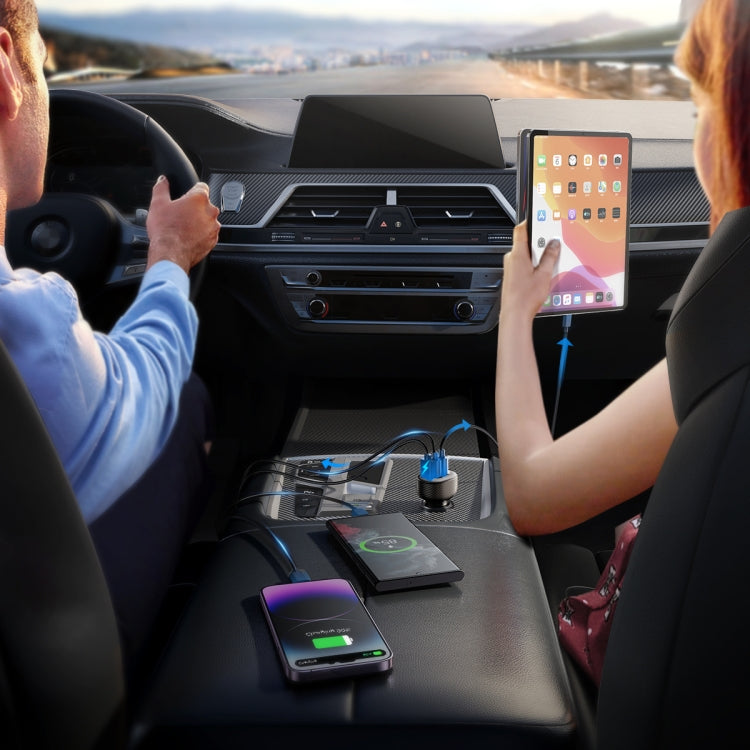 JOYROOM JR-CCD03 3.4A 3 x USB Ports Digital Display Car Charger(Black) - Car Charger by JOYROOM | Online Shopping South Africa | PMC TechLife | Buy Now Pay Later Mobicred
