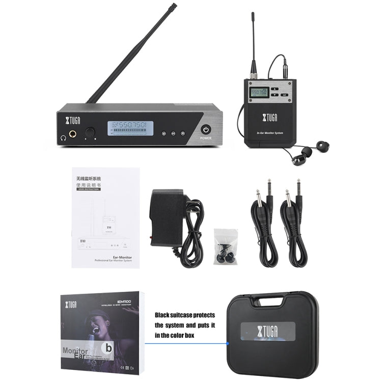 XTUGA  IEM1100 Professional Wireless In Ear Monitor System 1 BodyPacks(UK Plug) - free shipping - PMC TechLife - Order now!