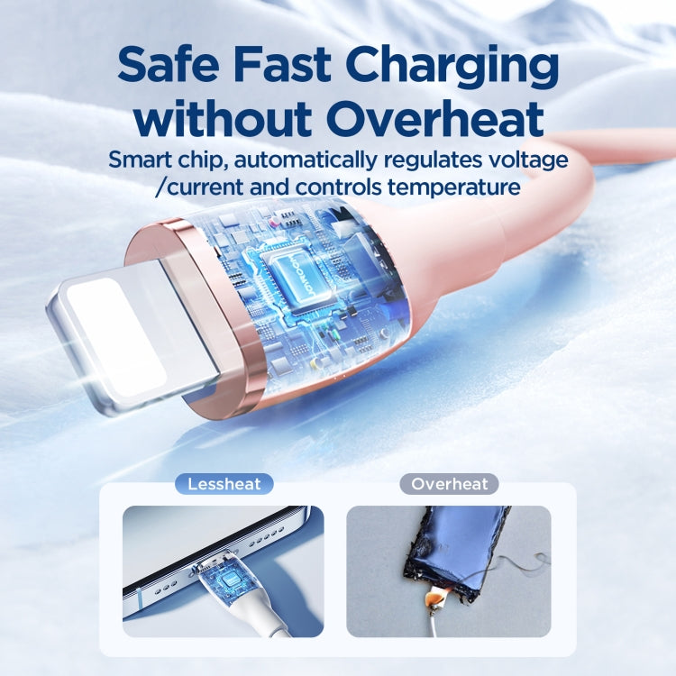 JOYROOM SA29-AL3 3A USB to 8 Pin Liquid Silicone Fast Charging Data Cable, Length: 1.2m(Pink) - Normal Style Cable by JOYROOM | Online Shopping South Africa | PMC TechLife