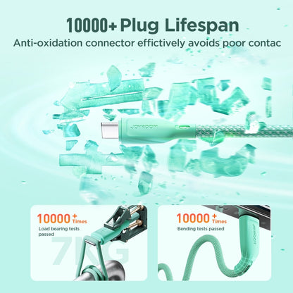 JOYROOM SA34-AC6 100W USB to USB-C/Type-C Fast Charge Data Cable, Length: 1m(Green) - USB-C & Type-C Cable by JOYROOM | Online Shopping South Africa | PMC Jewellery