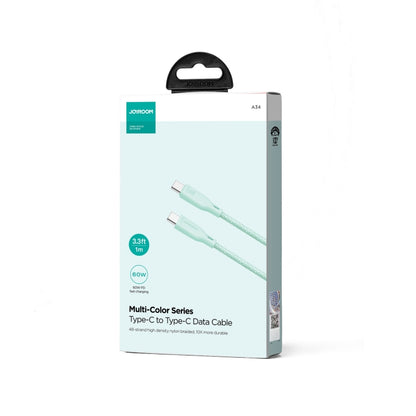 JOYROOM SA34-CC3 60W USB-C/Type-C to USB-C/Type-C Fast Charge Data Cable, Length: 1m(Green) - USB-C & Type-C Cable by JOYROOM | Online Shopping South Africa | PMC Jewellery