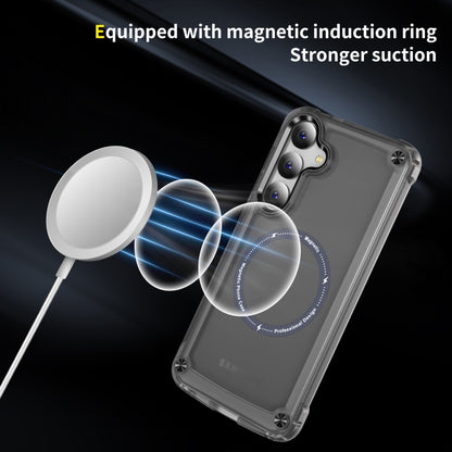 For Samsung Galaxy S24+ 5G Skin Feel TPU + PC MagSafe Magnetic Phone Case(Transparent Black) - Galaxy S24+ 5G Cases by PMC Jewellery | Online Shopping South Africa | PMC Jewellery