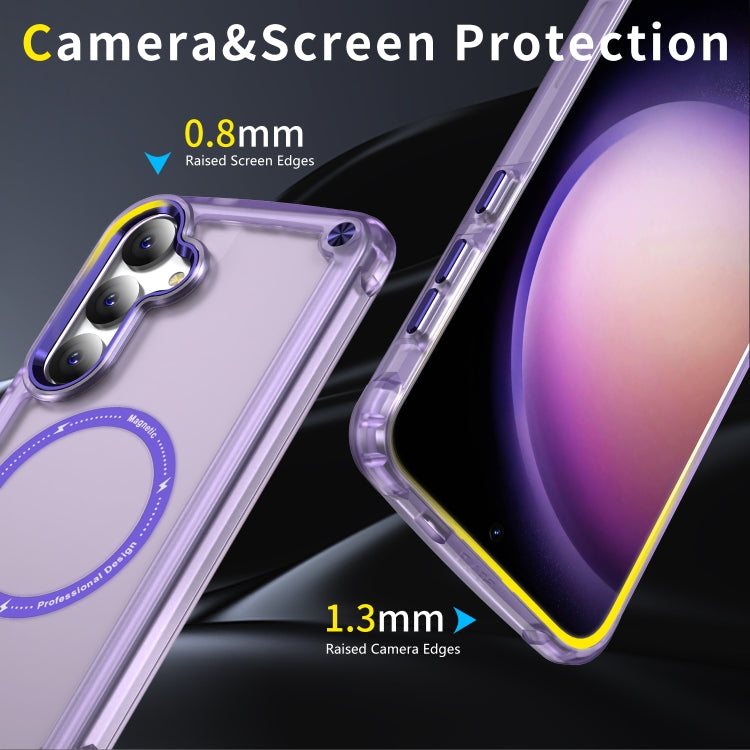 For Samsung Galaxy S24+ 5G Skin Feel TPU + PC MagSafe Magnetic Phone Case(Transparent Purple) - Galaxy S24+ 5G Cases by PMC Jewellery | Online Shopping South Africa | PMC Jewellery