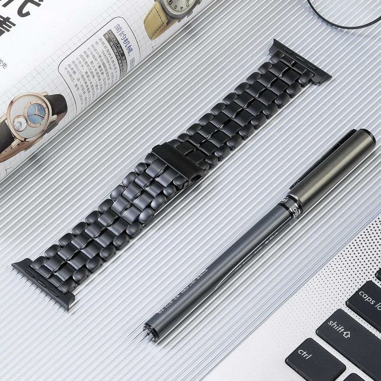 For Apple Watch Series 9 45mm Five Beads Titanium Steel Watch Band(Black) - Watch Bands by PMC TechLife | Online Shopping South Africa | PMC TechLife