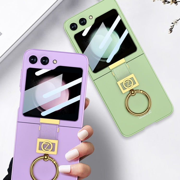 For Samsung Galaxy Z Flip5 GKK Ultra-thin Z Ring Holder PC Phone Case(Purple) - Galaxy Z Flip5 Cases by GKK | Online Shopping South Africa | PMC Jewellery | Buy Now Pay Later Mobicred