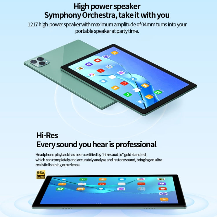 BDF P50 4G LTE Tablet PC 10.1 inch, 8GB+256GB, Android 12 MTK6762 Octa Core, Support Dual SIM, EU Plug(Green) - free shipping - PMC TechLife - Order now!