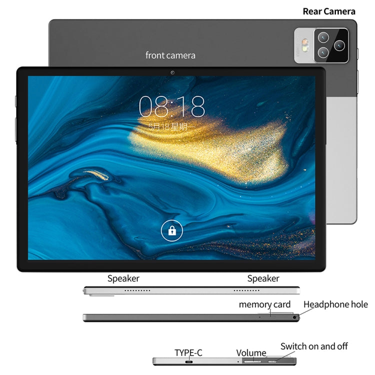 BDF P70 4G LTE Tablet PC 10.1 inch, 8GB+128GB, Android 11 MTK6755 Octa Core, Support Dual SIM, EU Plug(Gold) - free shipping - PMC TechLife - Order now!
