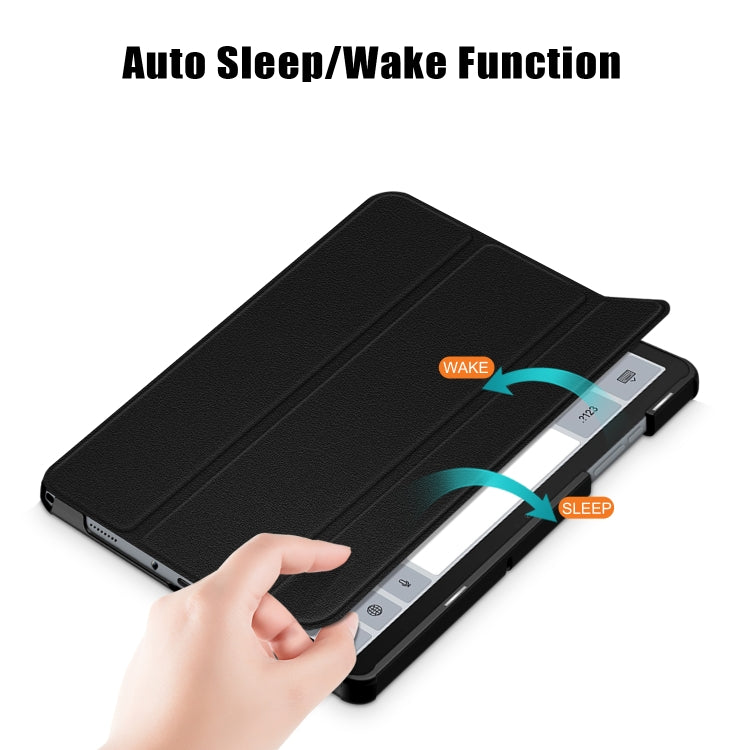 For Samsung Galaxy Tab A9 Plus 3-folding Leather Smart Tablet Case(Black) - Galaxy Tab A9 by PMC TechLife | Online Shopping South Africa | PMC TechLife | Buy Now Pay Later Mobicred