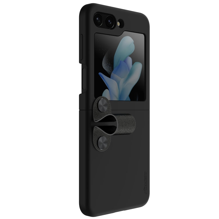 For Samsung Galaxy Z Flip5 NILLKIN Skin Feel Liquid Silicone Phone Case With Finger Strap(Black) - Galaxy Z Flip5 Cases by NILLKIN | Online Shopping South Africa | PMC Jewellery | Buy Now Pay Later Mobicred