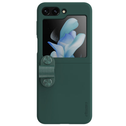 For Samsung Galaxy Z Flip5 NILLKIN Skin Feel Liquid Silicone Phone Case With Finger Strap(Green) - Galaxy Z Flip5 Cases by NILLKIN | Online Shopping South Africa | PMC Jewellery | Buy Now Pay Later Mobicred