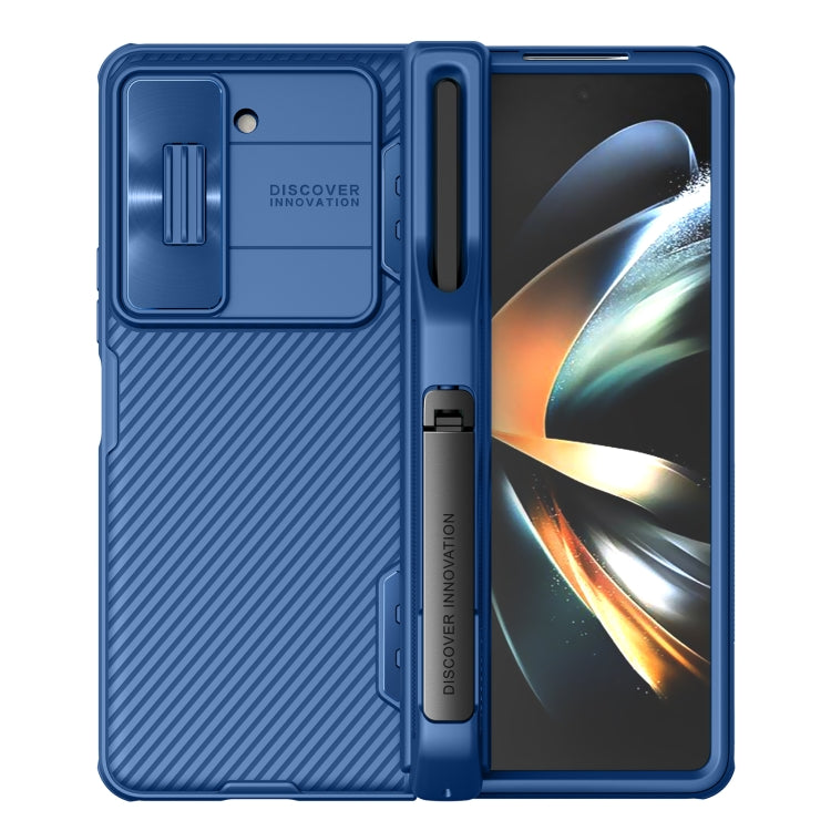 For Samsung Galaxy Z Fold5 NILLKIN Black Mirror Series Camshield PC Phone Case with Pen Slot(Blue) - Galaxy Z Fold5 Cases by NILLKIN | Online Shopping South Africa | PMC Jewellery