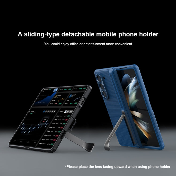 For Samsung Galaxy Z Fold5 NILLKIN Frosted Fold PC + TPU Phone Case with Holder(Blue) - free shipping - PMC TechLife - Order now!