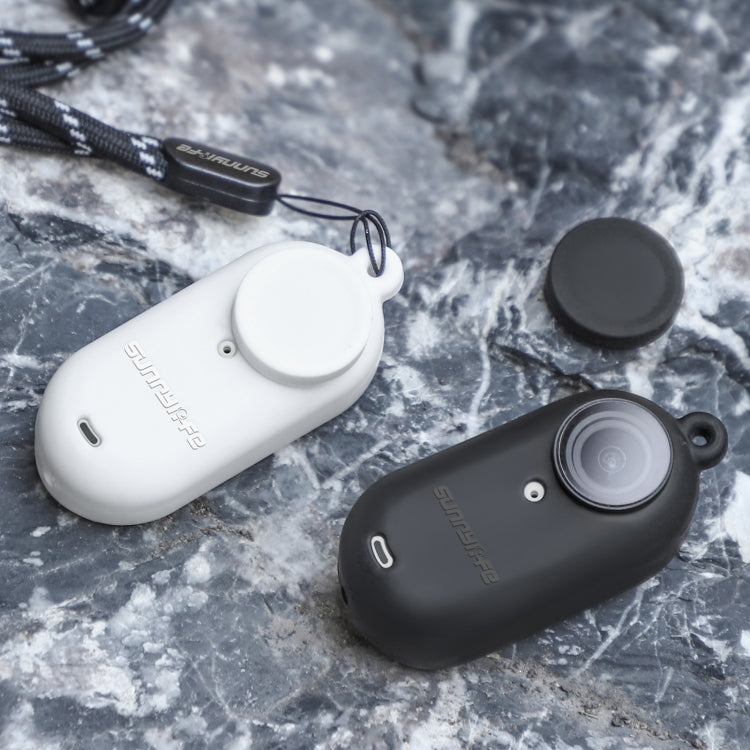 For Insta360 Go 3 Sunnylife IST-BHT594 Camera Body Silicone Case with Lens Cap & Neck Strap(White) - free shipping - PMC TechLife - Order now!