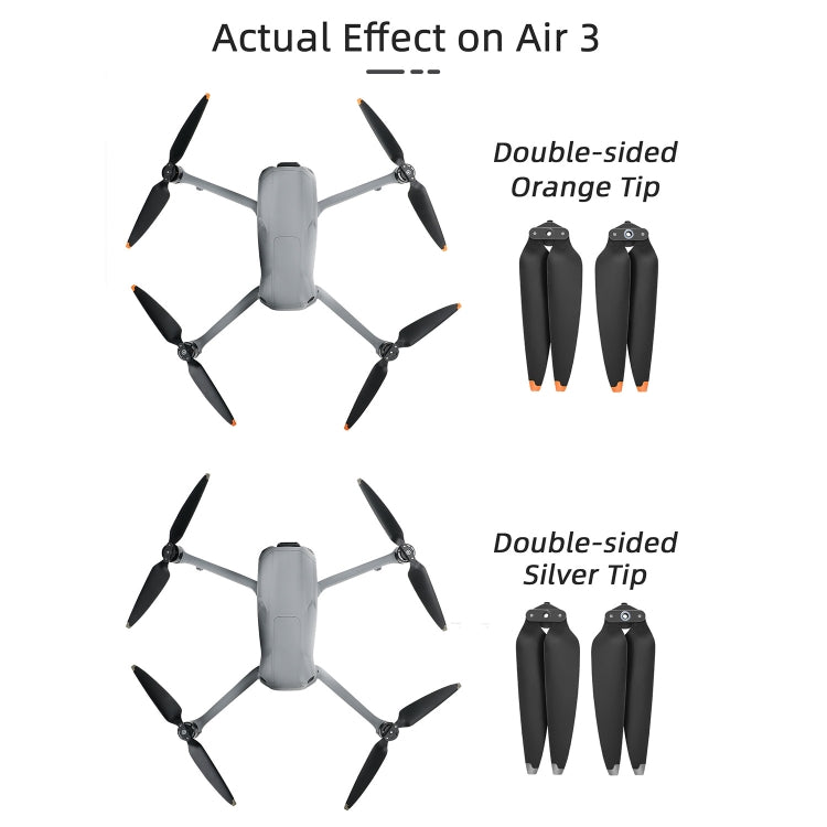 For DJI Air 3 Sunnylife 8747F Low Noise Quick-release Propellers, Style:2 Pairs Orange Tip - DIY Propeller by Sunnylife | Online Shopping South Africa | PMC TechLife